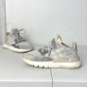 Adidas Nite Jogger Reflective Sneakers Womens 6.5 Athletic Grey Suede Mesh Gorp
